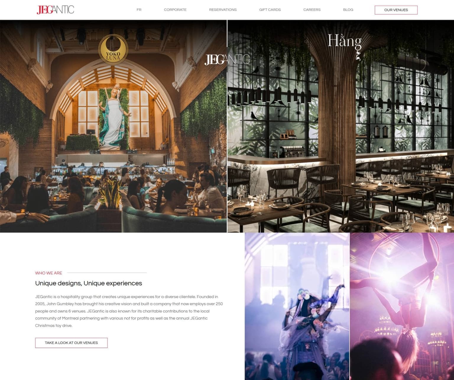 Jegantic Hospitality Group website created by Leadhouse
