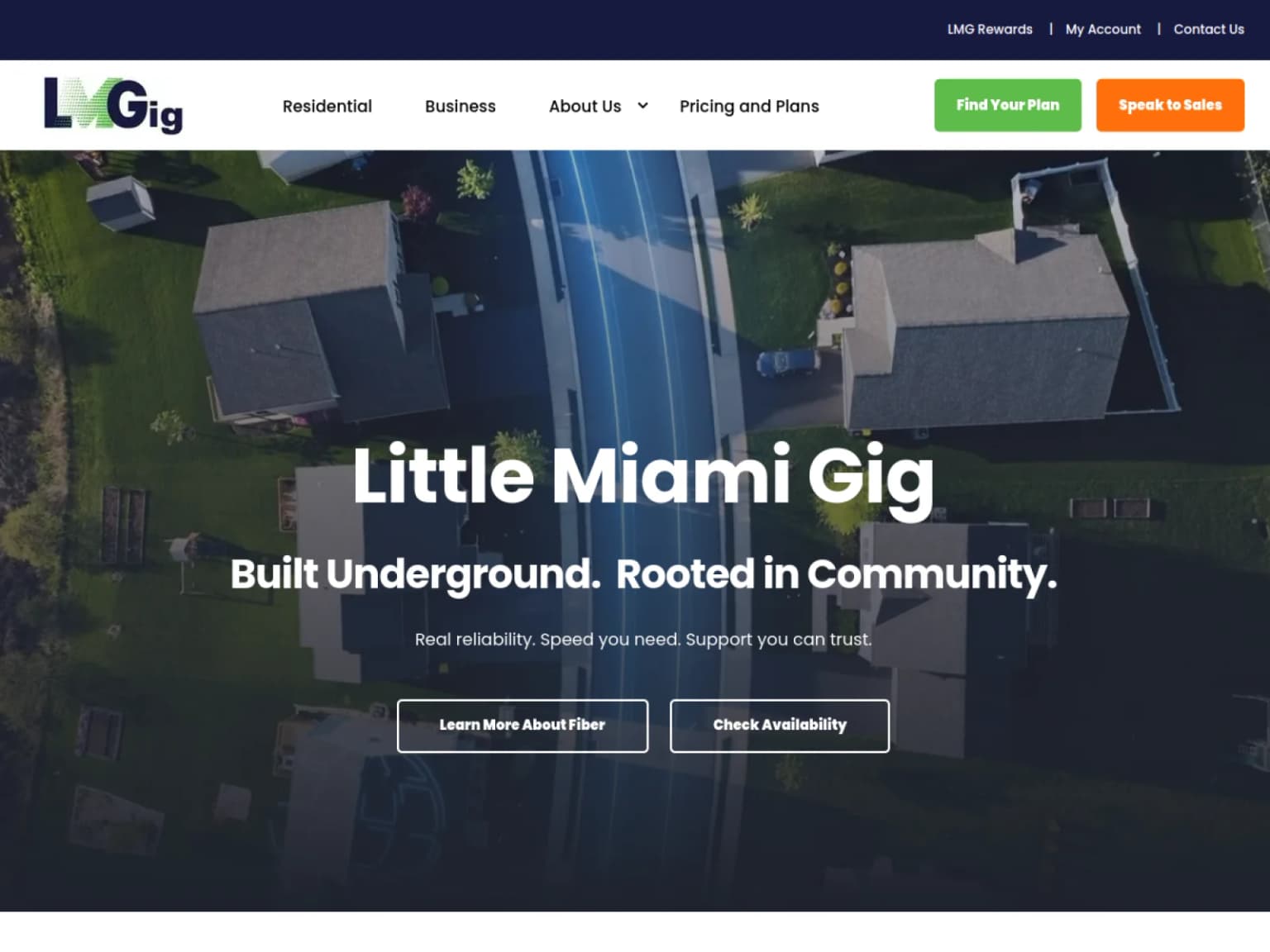 Little Miami Gig website displayed on a laptop
